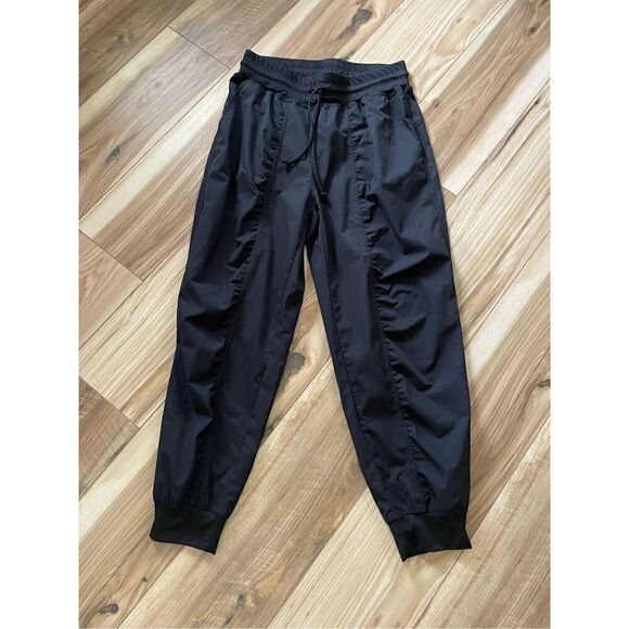 ANRABESS BLACK DRAWSTRING WOMEN’S BLACK JOGGERS - Picture 1 of 9